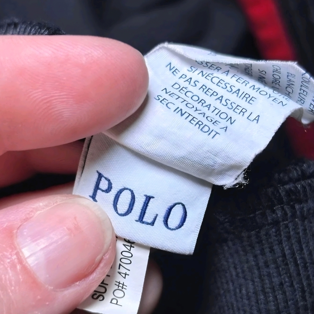 Polo Ralph Lauren Track Jacket Size 3XL Mens Navy Striped Arms Pony Logo  Zip - Picture 11 of 11